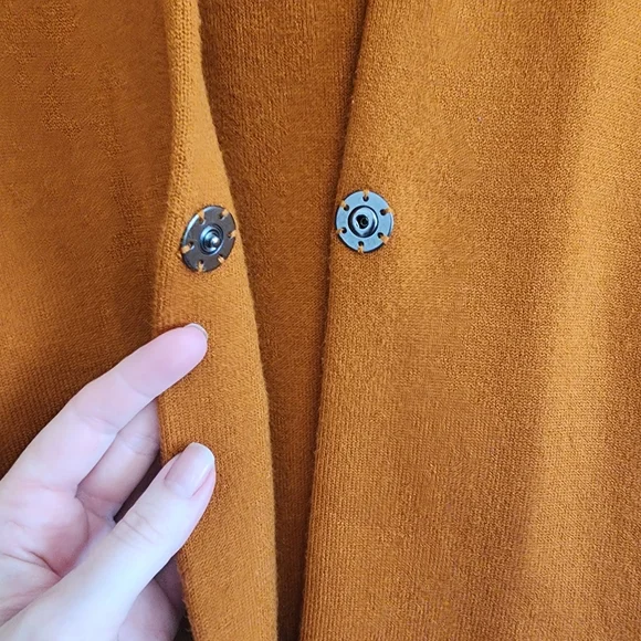 Moth Anthropologie Carey Knit Cardigan Jacket Blazer In Rust Brown Size Small - Picture 5 of 10